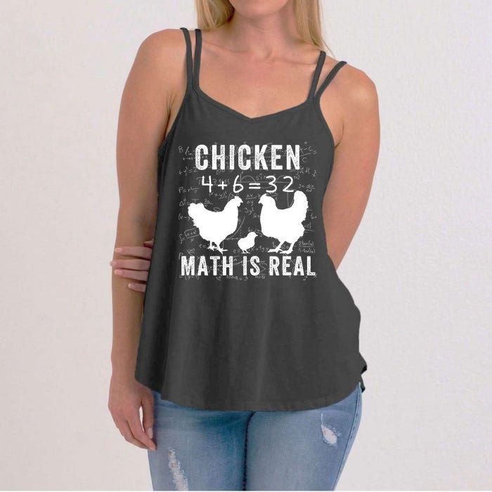 Chicken Math Is Real Chicken Lover Funny Chicken Math Meme Chicken Whisperer Women's Strappy Tank