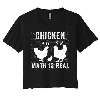 Chicken Math Is Real Chicken Lover Funny Chicken Math Meme Chicken Whisperer Women's Crop Top Tee