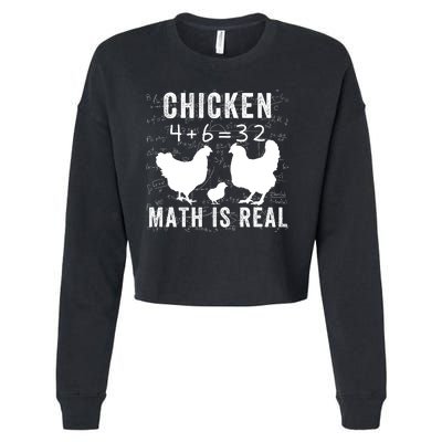 Chicken Math Is Real Chicken Lover Funny Chicken Math Meme Chicken Whisperer Cropped Pullover Crew