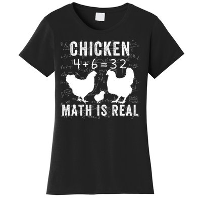 Chicken Math Is Real Chicken Lover Funny Chicken Math Meme Chicken Whisperer Women's T-Shirt