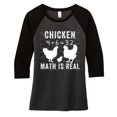 Chicken Math Is Real Chicken Lover Funny Chicken Math Meme Chicken Whisperer Women's Tri-Blend 3/4-Sleeve Raglan Shirt