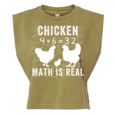 Chicken Math Is Real Chicken Lover Funny Chicken Math Meme Chicken Whisperer Garment-Dyed Women's Muscle Tee