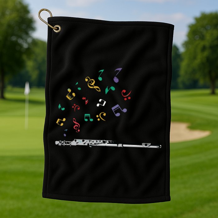 Classical Musical Instrument Flutist Gift Flute Golf Towel