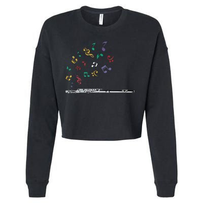 Classical Musical Instrument Flutist Gift Flute Cropped Pullover Crew