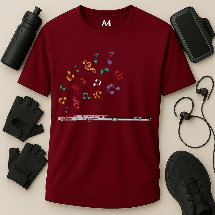 Classical Musical Instrument Flutist Gift Flute Cooling Performance Crew T-Shirt