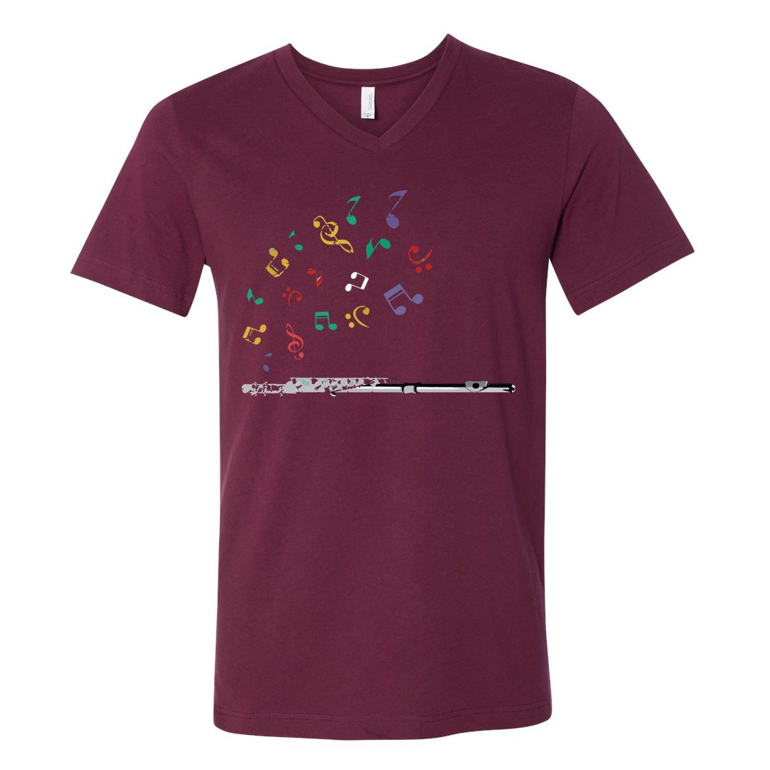 Classical Musical Instrument Flutist Gift Flute V-Neck T-Shirt