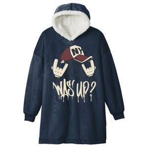 Cool Man In Cap Hooded Wearable Blanket