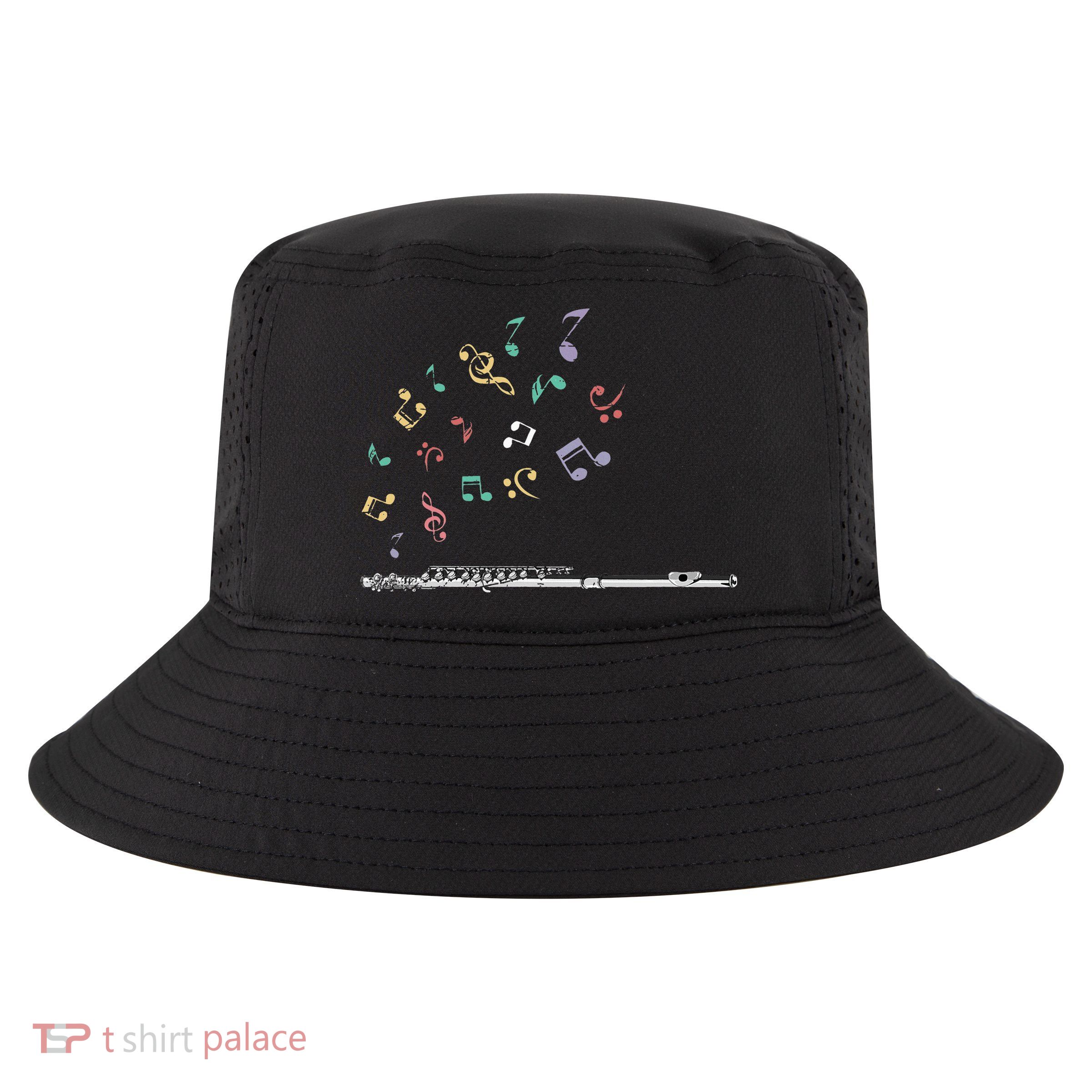 Classical Musical Instrument Flutist Gift Flute Cool Comfort Performance Bucket Hat