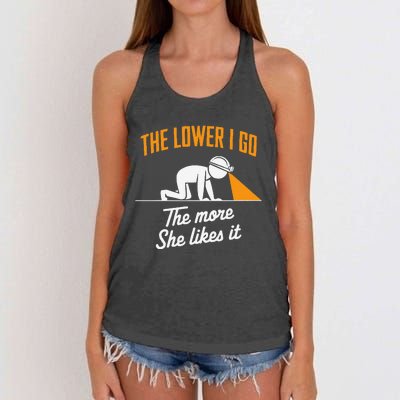 Coal Miner Job Profession Digging Occupation Coal Mining Women's Knotted Racerback Tank