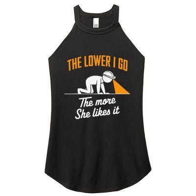 Coal Miner Job Profession Digging Occupation Coal Mining Women's Perfect Tri Rocker Tank