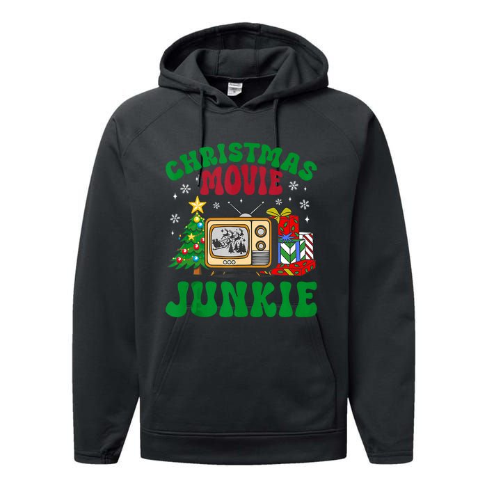 Christmas Movie Junkie Xmas Family Merry Christmas Tank Top Performance Fleece Hoodie