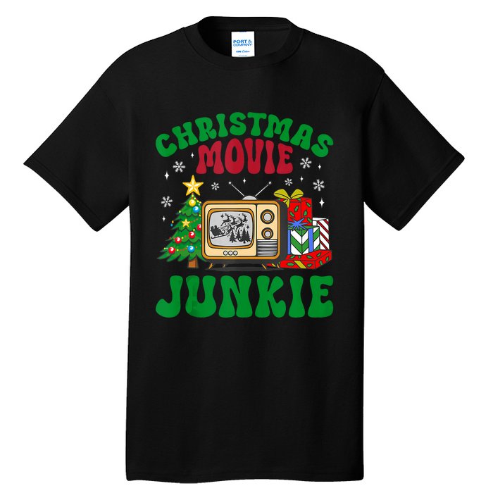 Christmas Movie Junkie Xmas Family Merry Christmas Tank Top Tall T-Shirt