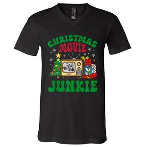 Christmas Movie Junkie Xmas Family Merry Christmas Tank Top V-Neck T-Shirt