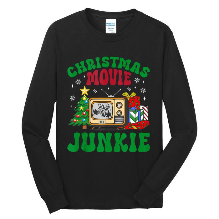 Christmas Movie Junkie Xmas Family Merry Christmas Tank Top Tall Long Sleeve T-Shirt