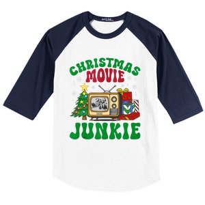 Christmas Movie Junkie Xmas Family Merry Christmas Tank Top Baseball Sleeve Shirt