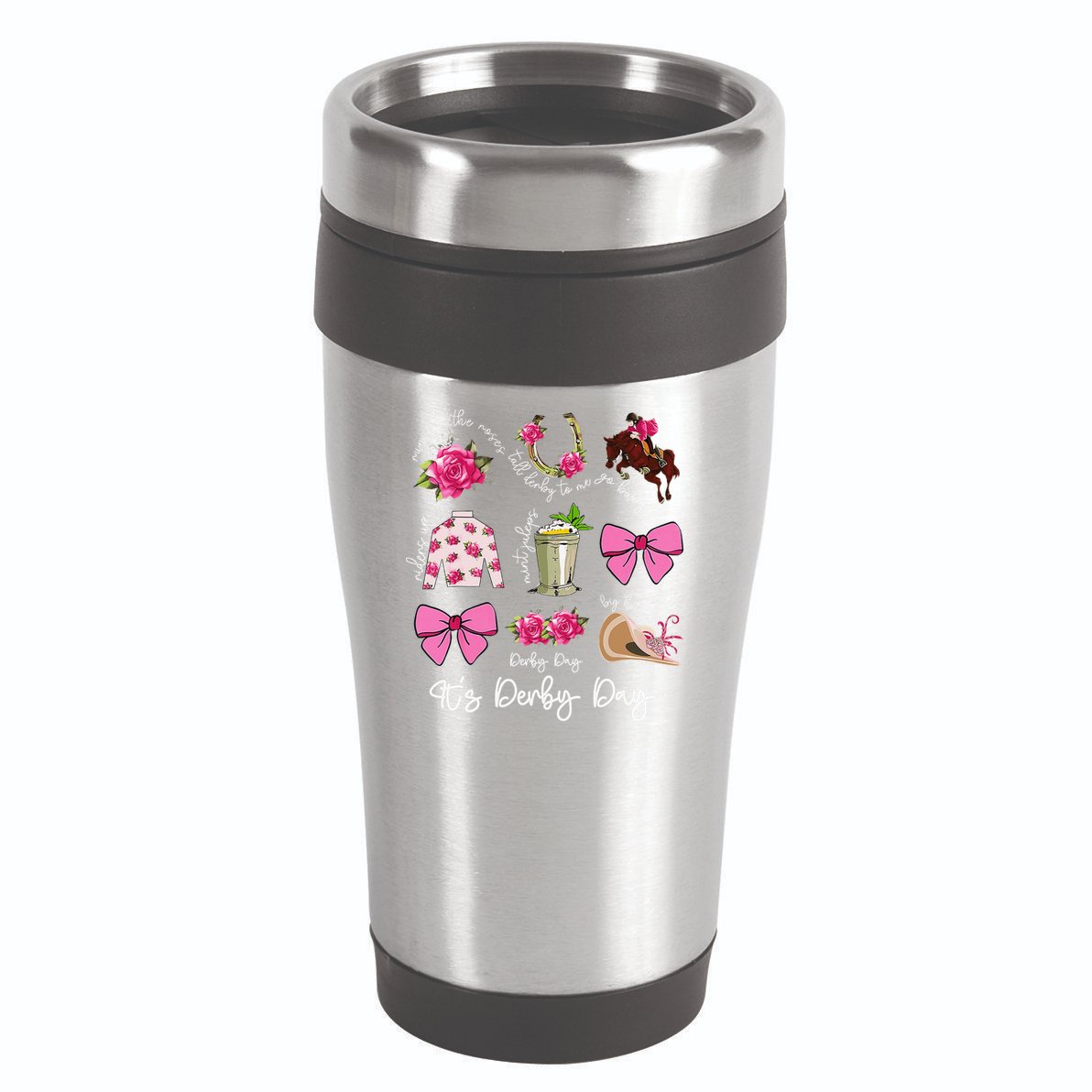 Coquette Mint Julep Big Hat Derby Horse Racing Women 16oz Travel Tumbler