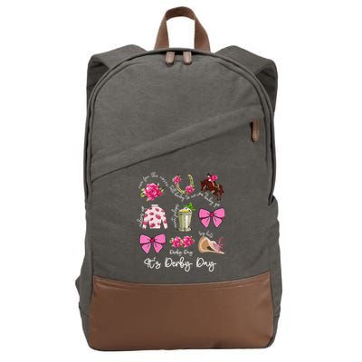 Coquette Mint Julep Big Hat Derby Horse Racing Women Cotton Canvas Backpack