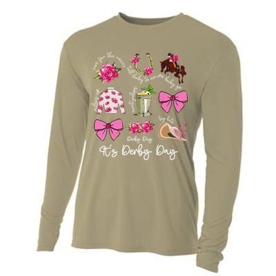 Coquette Mint Julep Big Hat Derby Horse Racing Women Cooling Performance Long Sleeve Crew