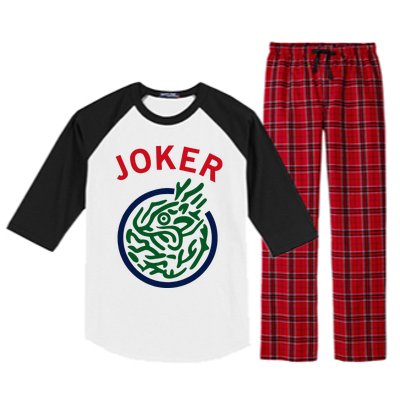 Chinese Mah Jong Joker Tile Mahjong Costume Raglan Sleeve Pajama Set