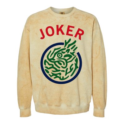 Chinese Mah Jong Joker Tile Mahjong Costume Colorblast Crewneck Sweatshirt