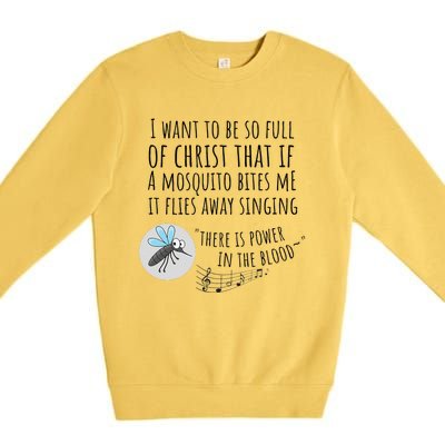 Christian Mosquito Joke Funny Bible & Jesus Premium Crewneck Sweatshirt