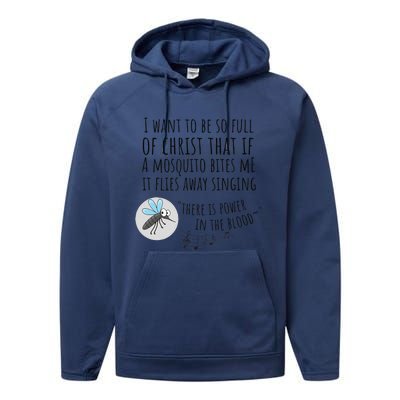 Christian Mosquito Joke Funny Bible & Jesus Performance Fleece Hoodie