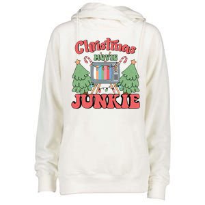 Christmas Movie Junkie Womens Funnel Neck Pullover Hood