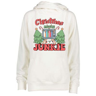 Christmas Movie Junkie Womens Funnel Neck Pullover Hood