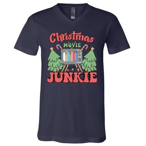 Christmas Movie Junkie V-Neck T-Shirt