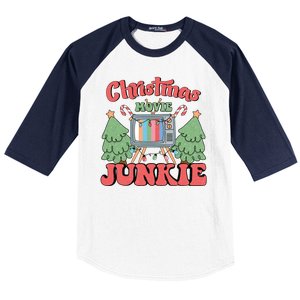 Christmas Movie Junkie Baseball Sleeve Shirt