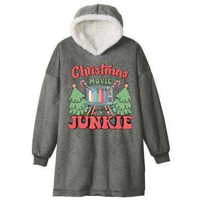 Christmas Movie Junkie Hooded Wearable Blanket