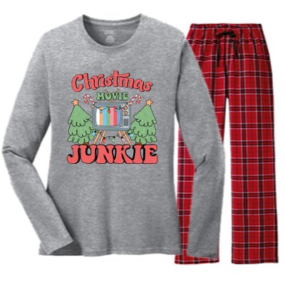 Christmas Movie Junkie Women's Long Sleeve Flannel Pajama Set 