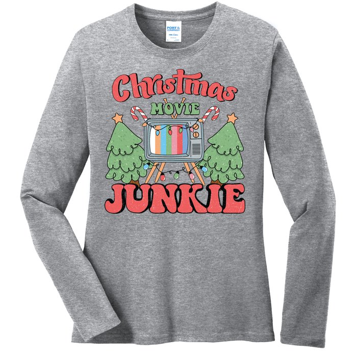 Christmas Movie Junkie Ladies Long Sleeve Shirt