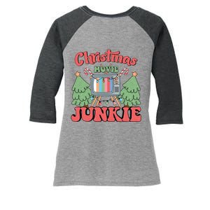 Christmas Movie Junkie Women's Tri-Blend 3/4-Sleeve Raglan Shirt