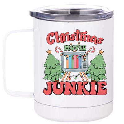 Christmas Movie Junkie 12 oz Stainless Steel Tumbler Cup