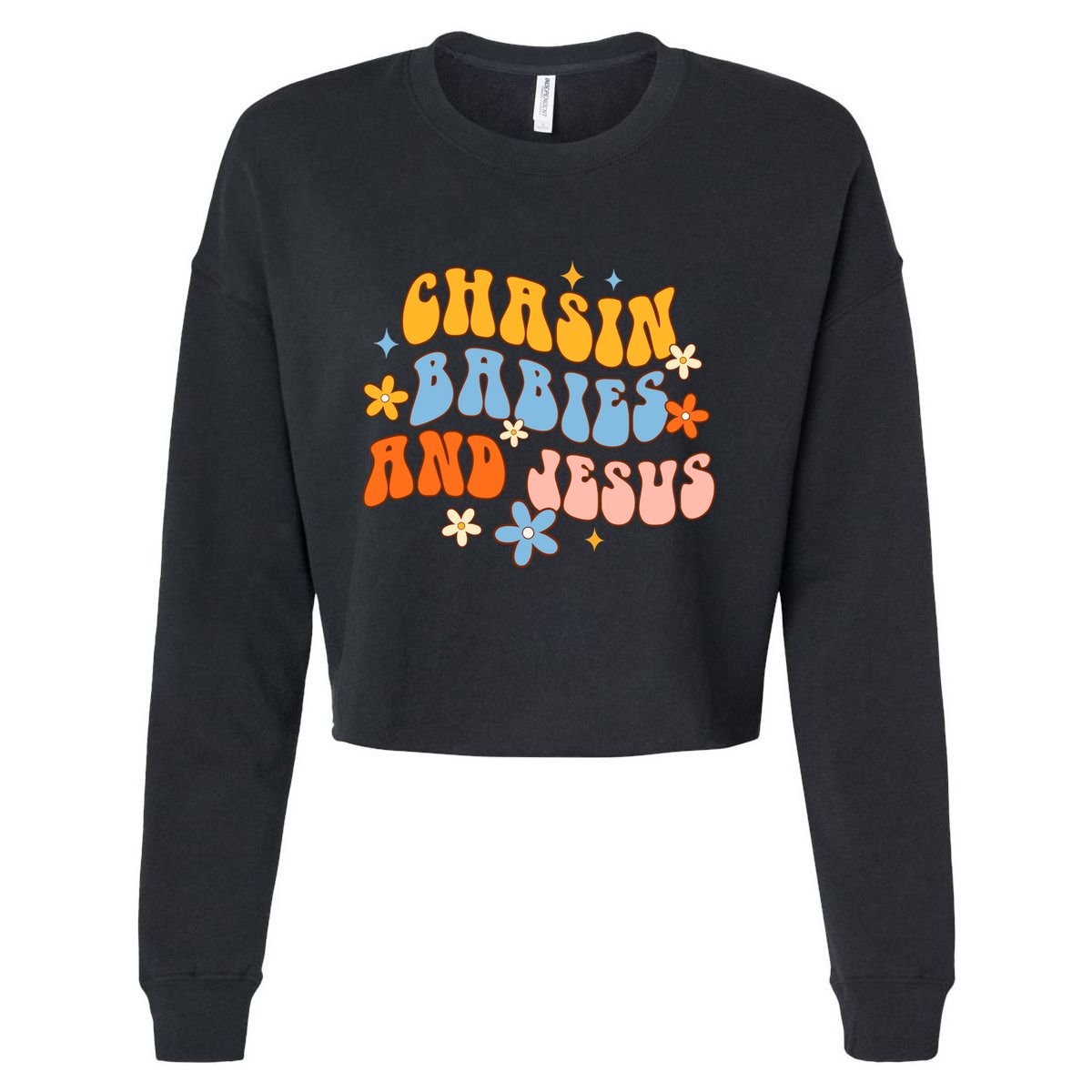 Christian Mom Jesus God Religious Chasin And Jesus Gift Cropped Pullover Crew