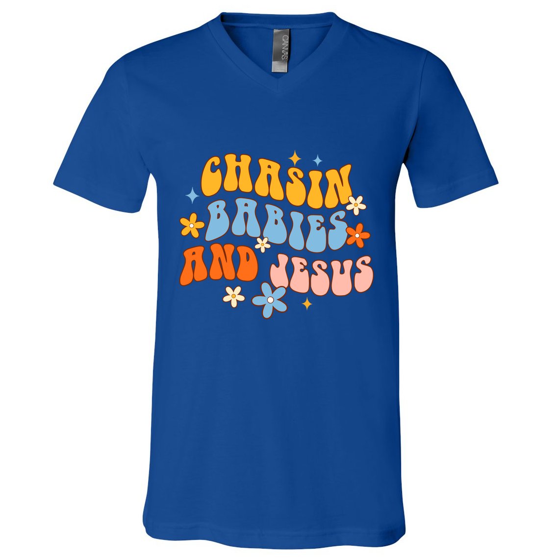 Christian Mom Jesus God Religious Chasin And Jesus Gift V-Neck T-Shirt