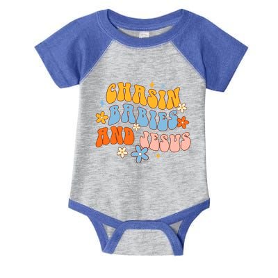 Christian Mom Jesus God Religious Chasin And Jesus Gift Infant Baby Jersey Bodysuit