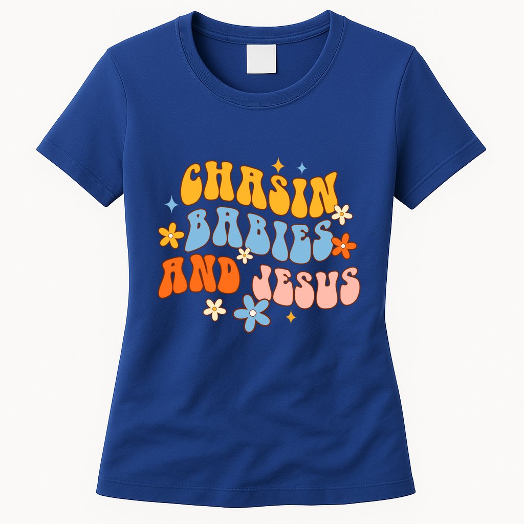 Christian Mom Jesus God Religious Chasin And Jesus Gift Womens T-Shirt