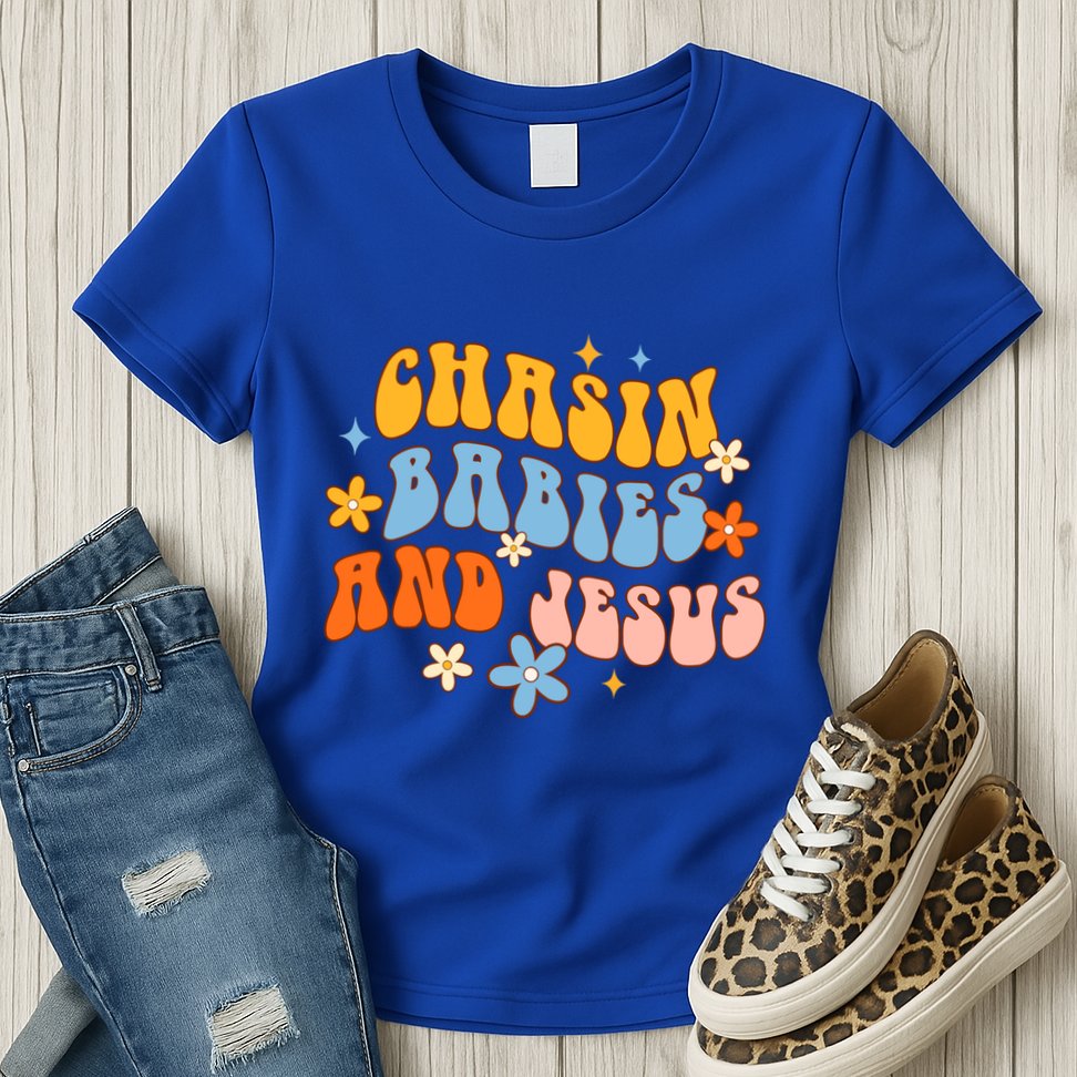 Christian Mom Jesus God Religious Chasin And Jesus Gift Womens T-Shirt