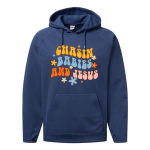 Christian Mom Jesus God Religious Chasin And Jesus Gift Performance Fleece Hoodie