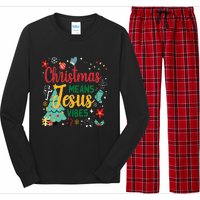 Christmas Means Jesus Vibes Xmas Women Christian Nativity Long Sleeve Pajama Set