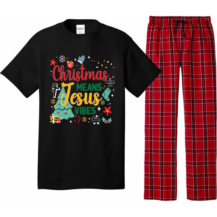 Christmas Means Jesus Vibes Xmas Women Christian Nativity Pajama Set