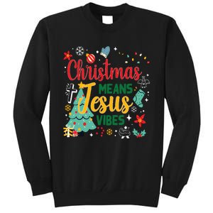 Christmas Means Jesus Vibes Xmas Women Christian Nativity Tall Sweatshirt