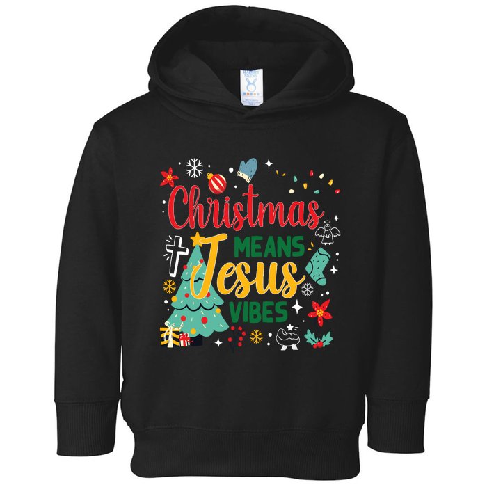 Christmas Means Jesus Vibes Xmas Women Christian Nativity Toddler Hoodie