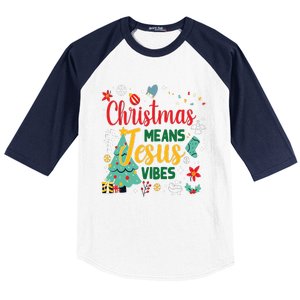 Christmas Means Jesus Vibes Xmas Women Christian Nativity Baseball Sleeve Shirt