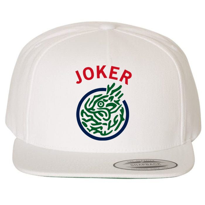 Chinese Mah Jong Joker Tile Mahjong Costume Wool Snapback Cap