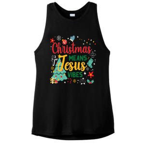 Christmas Means Jesus Vibes Xmas Women Christian Nativity Ladies PosiCharge Tri-Blend Wicking Tank