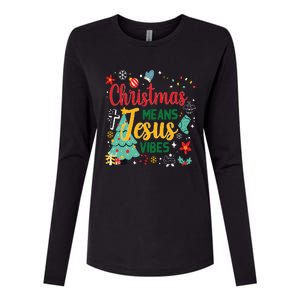 Christmas Means Jesus Vibes Xmas Women Christian Nativity Womens Cotton Relaxed Long Sleeve T-Shirt