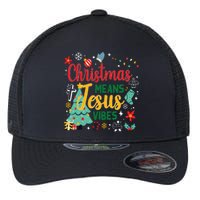 Christmas Means Jesus Vibes Xmas Women Christian Nativity Flexfit Unipanel Trucker Cap